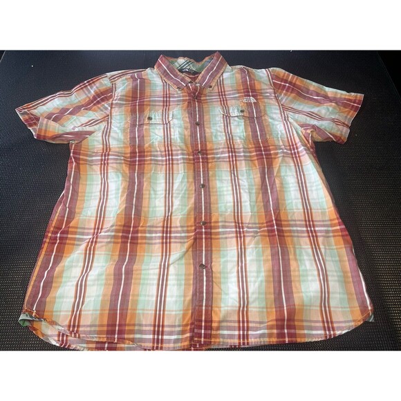 The‎ North Face Plaid Shirt Mens XXL Multicolor Short Sleeve Button Down Casual - Picture 1 of 6